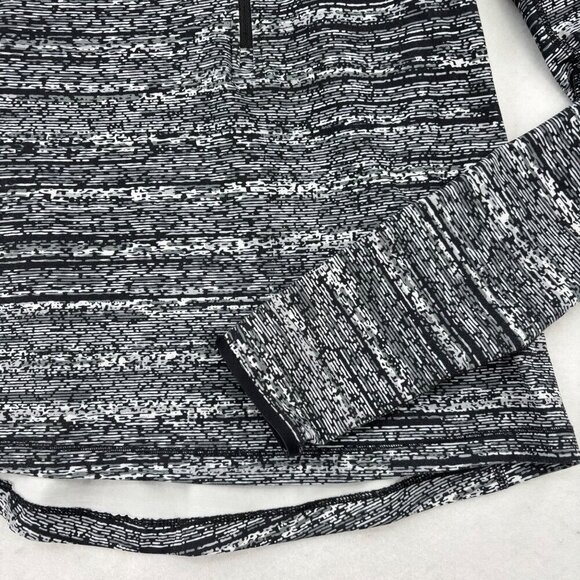 Nike Pro Half Zip Sweatshirt Size M Black Print Dri-Fit Pullover Thumbholes - Picture 5 of 11